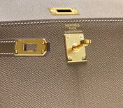 KELLY MINI 20 BAG IN MEDIUM BROWN CALFSKIN WITH GOLD HARDWARE