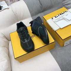 FENDI FASTER TRAINERS IN BLACK SUEDE AND BREATHABLE MESH
