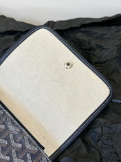 PLUMET POCKET WALLET 20 IN NAVY BLUE GOYARDINE CANVAS AND LAMBSKIN TRIM