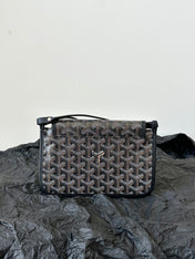 PLUMET POCKET WALLET 20 IN BLACK GOYARDINE CANVAS AND LAMBSKIN TRIM