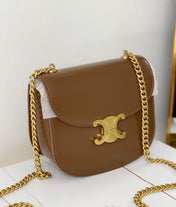 TRIPHOME 19 SADDLE BAG CARAMEL BROWN CALFSKIN