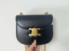 TRIPHOME 19 SADDLE BAG BLACK CALFSKIN