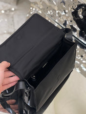 PRA CINI 23 MEDIUM BAG IN BLACK RE-NYLON WITH STRAP