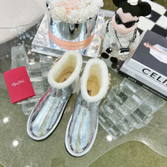 VIV SNOW ANKLE BOOTS IN SILVER PATENT CALFSKIN