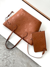 NEVERFULL MM 32 BROWN MONOGRAM EMPREINTE LEATHER