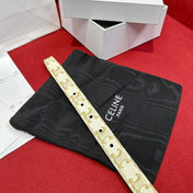 TRIOMPHE BELT 25MM REVERSIBLE IN WHITE LOGO-PRINT AND BROWN CALFSKIN WITH GOLD BUCKLE