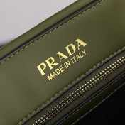 PRA LARGE 39 TOTE IN OLIVE GREEN CALFSKIN GOLD HARDWARE