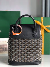 ALPIN MINI BACKPACK 21 IN BLACK LAMBSKIN AND GOYARDINE CANVAS