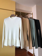 LV 25S CREW NECK RUFFLE PULLOVER 0081