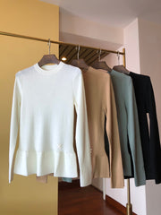 LV 25S CREW NECK RUFFLE PULLOVER 0083