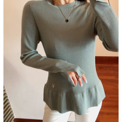 LV 25S CREW NECK RUFFLE PULLOVER 0083