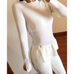 LV 25S CREW NECK RUFFLE PULLOVER 0081