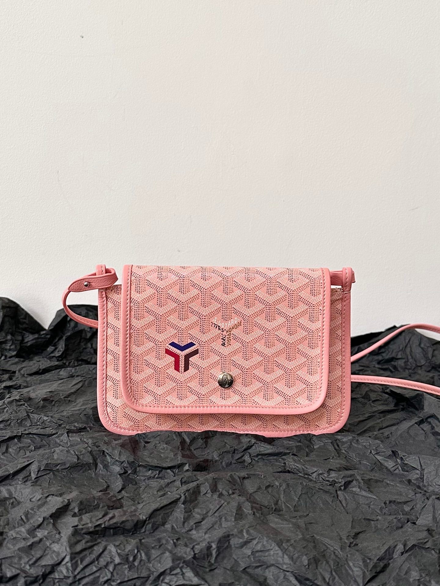 PLUMET POCKET WALLET 20 IN PINK GOYARDINE CANVAS AND LAMBSKIN TRIM