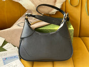 SHOULDER BAG 25 IN BLACK LAMBSKIN GOLD HARDWARE