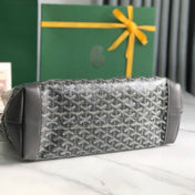 BELLECHASSE BIAUDE PM BAG 36 IN GRAY GOYARDINE CANVAS AND CALFSKIN TRIM