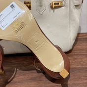 PREMIERE 70 SANDAL IN BRONZE BROWN CROCODILE LEATHER