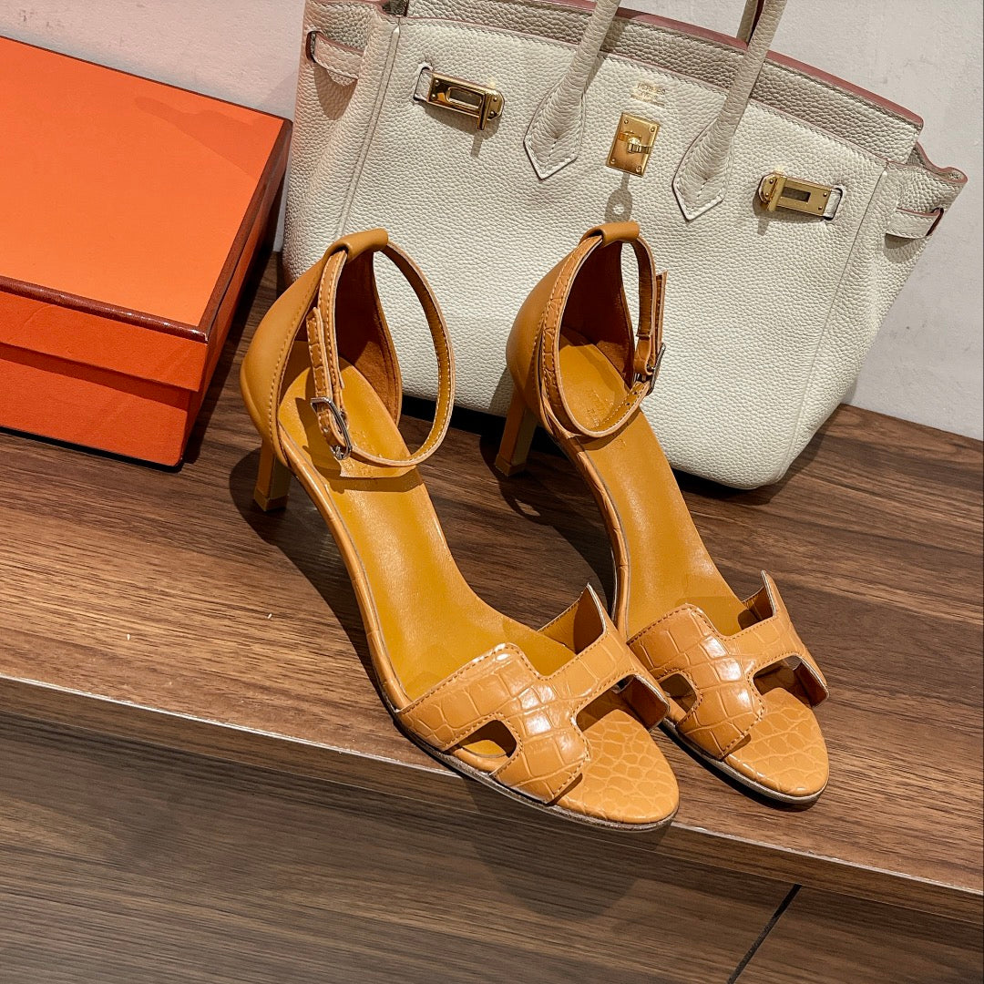 PREMIERE 70 SANDAL IN PEANUT BROWN CALFSKIN