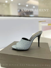 SL GOLDIE MULES STONE COLOR DENIM