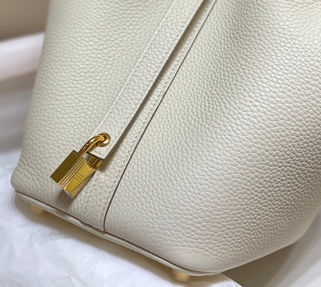 picotin lock 18 white-pearl togo ghw