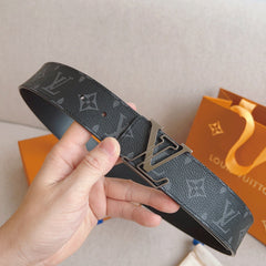 LV 25S BELT 40 MM IN BLACK MIX GREY CALFSKIN 593204