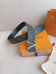 LV 25S BELT 40 MM IN BLACK MIX GREY CALFSKIN 593206