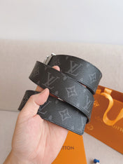 LV 25S BELT 40 MM IN BLACK MIX GREY CALFSKIN 593206