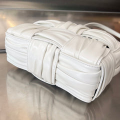 CANDY ARCO TOTE 20 IN WHITE SOFT LAMBSKIN