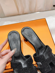 0ASIS SANDALS LAMBSKIN ATTACH CRYSTAL-BLACK