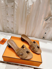 0ASIS SANDALS BRIGHT ORANGE LAMBSKIN ATTACH CRYSTAL