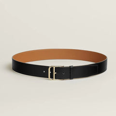 HM ROMAIN 35MM BELT BLACK LEATHER GOLD HARDWARE
