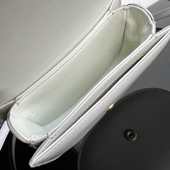 TRIOMPHE SHINY CALFSKIN HANDBAG 18 WHITE