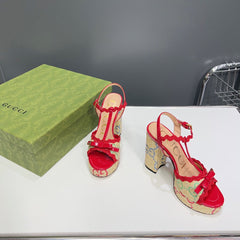 GG 105 HIGH HEEL SANDAL CRIMSON STRAW