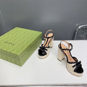 GG 105 HIGH HEEL SANDAL CREAM STRAW