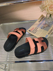 CHYPRE SANDAL OMBRE LIGHT PINK BROWN CALFSKIN