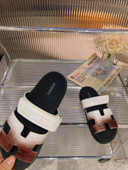 CHYPRE SANDAL OMBRE WHITE BROWN CALFSKIN