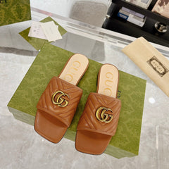 GG EXCLUSIVE SLIDE SANDAL CARAMEL CALFSKIN