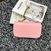 TRIPHOME 20 PINK PASTEL COWHIDE LEATHER CHAIN STRAP BAG