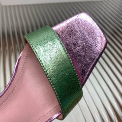 BALMAIN 25S B STRAP HIGH HEEL SANDALS 95MM IN MULTICOLOR CALFSKIN