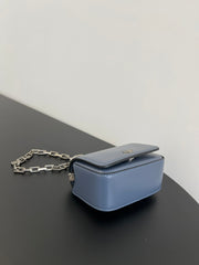 FENDI MINI FIRST SIGHT 13 BAG IN PIGEON BLUE CALFSKIN WITH SILVER HARDWARE
