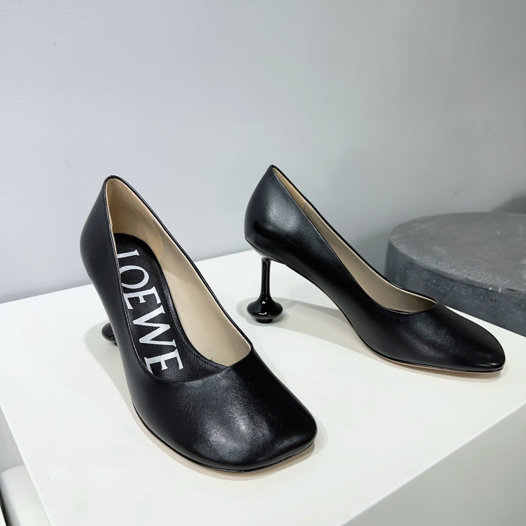 LW TOY PUMP 95 BLACK CALFSKIN