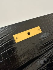MANHATTAN 29 TOP-HANDLE IN CROCODILE BLACK CALFSKIN