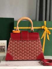 SAÏGON PM BAG 28 IN PERSIAN RED GOYARDINE CANVAS AND CALFSKIN