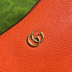 APHRODITE MINI 21 SHOULDER BAG IN ORANGE RED CALFSKIN