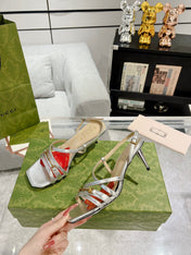 HIGH HEEL 65MM IN SILVER CALFSKIN WITH RED HEART