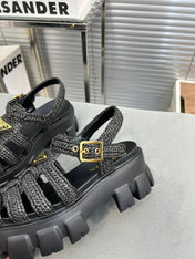 Pra Monolith Crochet Cage Sandals 55 Black