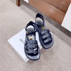 LYMPIA GLADIATOR SANDAL IN CALFSKIN BLACK