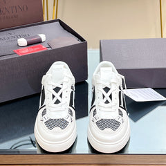 VALENTINO 25S GARAVANI VL7N SNEAKERS IN WHITE MIX BLACK LAMBSKIN