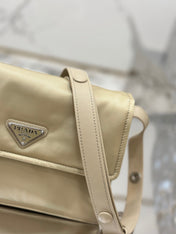 PRA CINI 23 MEDIUM BAG IN FLAX YELLOW RE-NYLON WITH STRAP