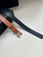 CHANEL 25S BELT 30 MM IN BROWN CALFSKIN 616969