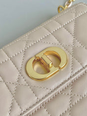 MINI CHAIN BAG 17 IN BEIGE CALFSKIN